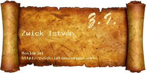 Zwick István névjegykártya